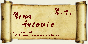 Nina Antović vizit kartica